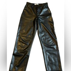 Abercrombie Ankle Straight Leather Pants
